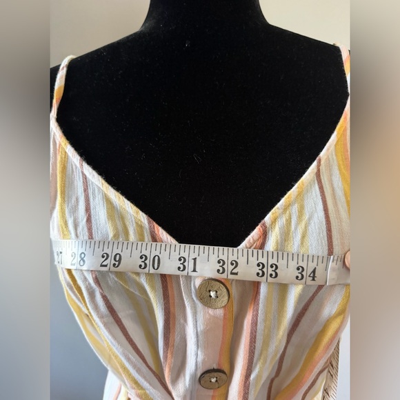 Billabong Striped Midi Dress in Cream and Orange - Picture 8 of 9